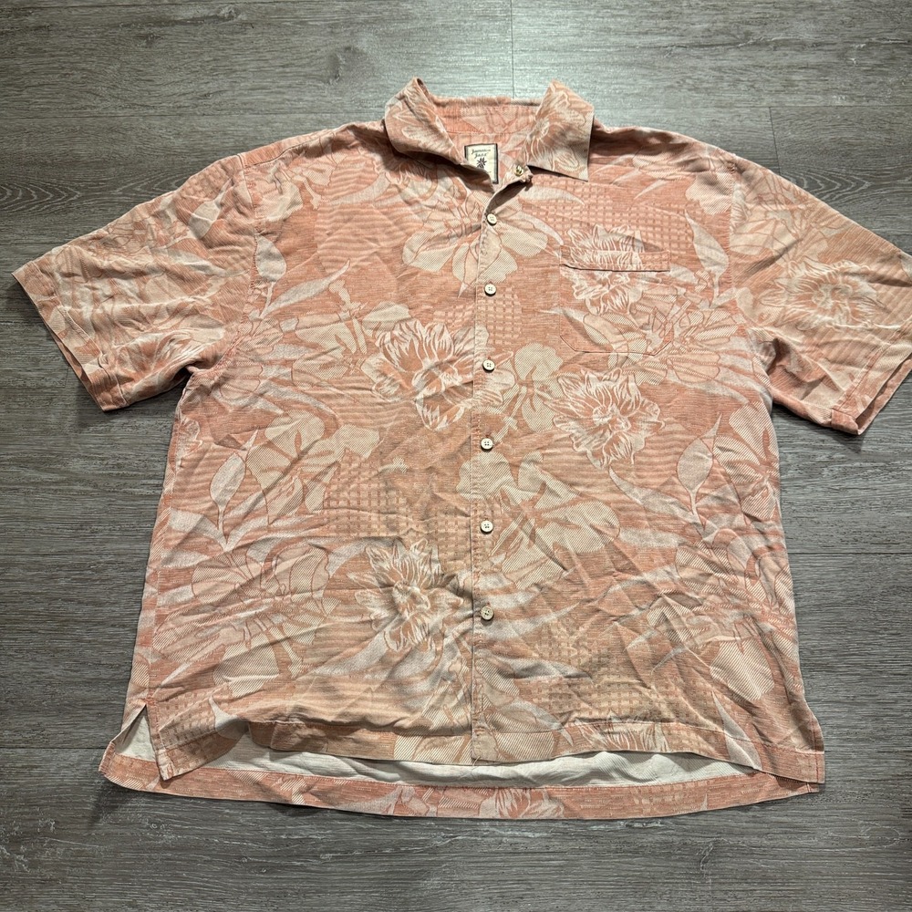 Jamaica Jaxx Shirt Mens XXL Floral Camp Loop Collar Silk Hawaiian Camp Resort